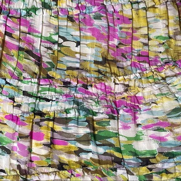 ANTHROPOLOGIE Leifsdottir Rainbow Confetti Silk Ruffle Dress 2 4 XS S RARE HTF! - Picture 5 of 16